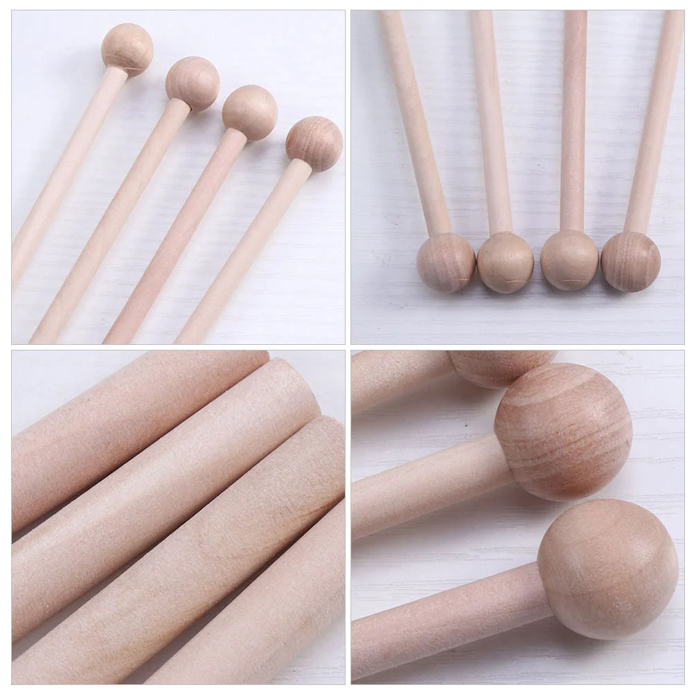 10 Pcs Mallet Percussion Stick Musical Instrument Preparation Parts Auxiliary Instruments Drum Natural Theaceae Drumstick