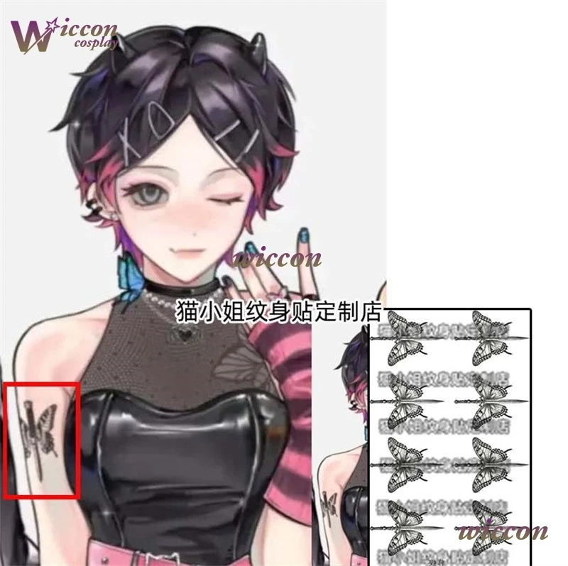 Fade Cosplay Viral Trend Reyna Palm Tattoo Sticker Gekko Valorant Game Neon Accurate Design Party Accessories Women Halloween view 3