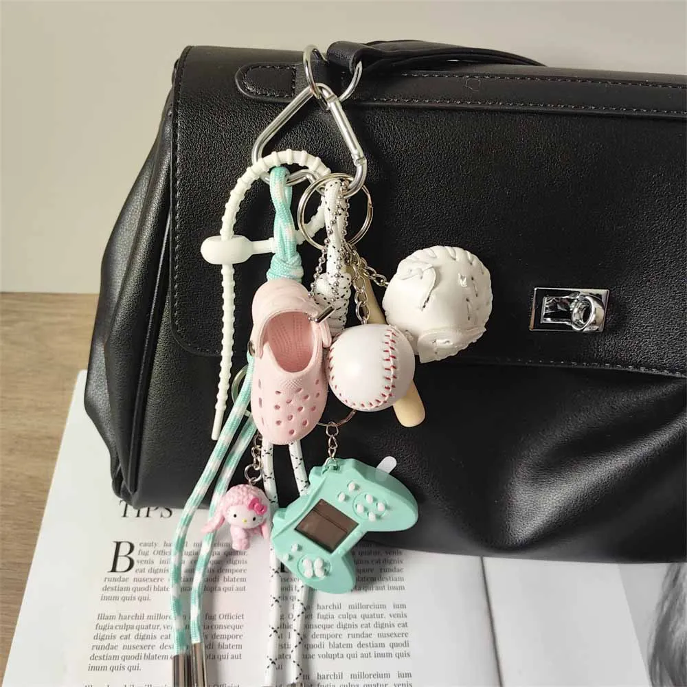 Game Console Baseball Bag Charms Miu Style Woven Bag Pendant Woven Rope Pendant DIY Handbags Charms Accessories Decoration