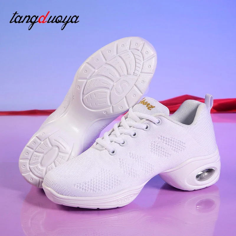 Mesh cloth dance sneakers jazz shoes dancing sport shoes women white black purple women jazz dance shoes salsa modern hip hop