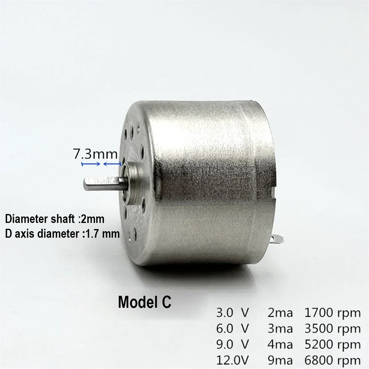 1 ST Micro 310 Motor Micro Mini 24mm Ronde DC 12 V 9000 RPM Spindel Stille Elektrische Zonnemotor RF-310 Motor 2mm Diameter As