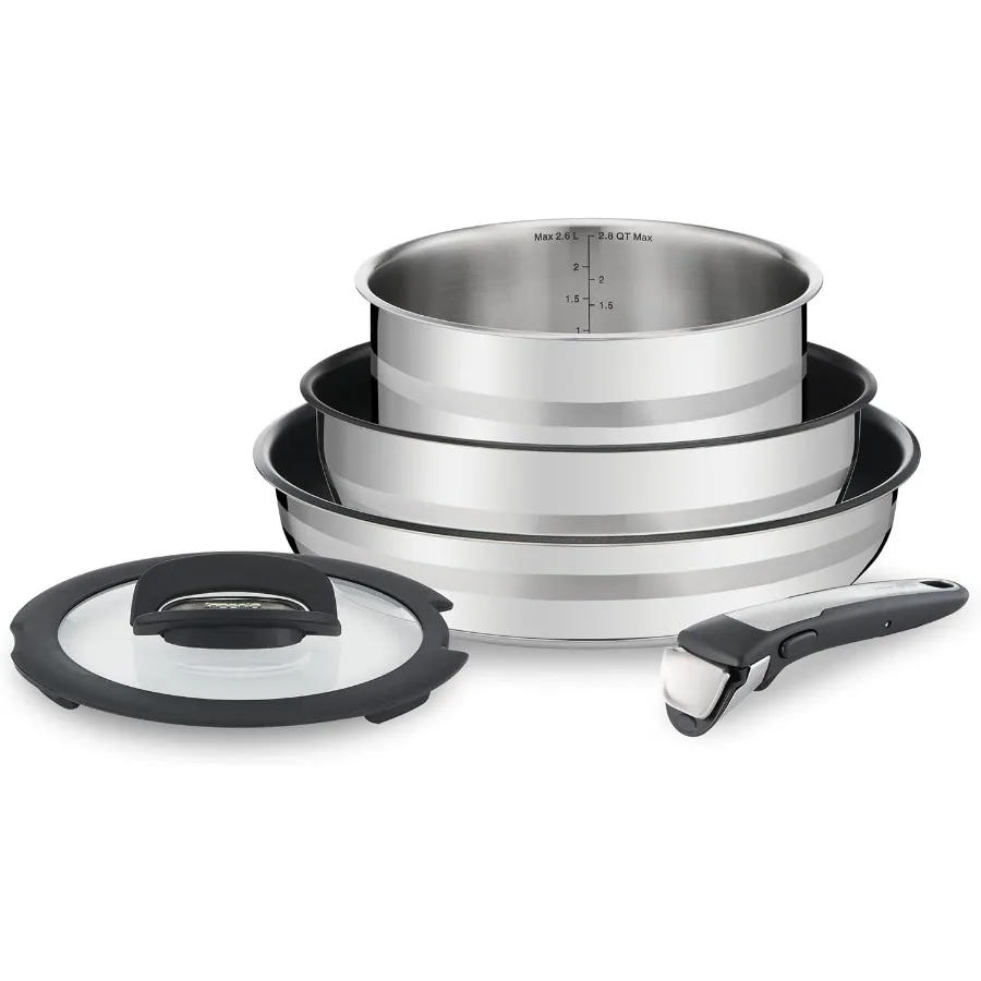 

Набор посуды Tefal Ingenio Jamie Oliver из нержавеющей стали, кастрюли