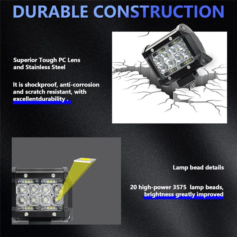 

New Arrival LED Light Bar, LED Light Pods 4 Inch 60W 6000Lm LED Truck Work Lights Spot Lights LED Pods For Boat Pickup ATV UTV R