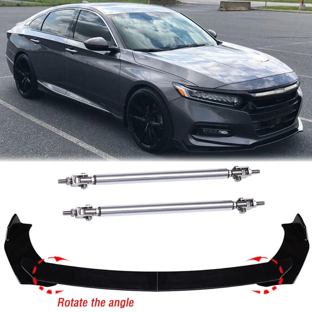 Front Bumper Lip Spoiler Splitter + Strut Rods For Honda Accord Sport 4dr Sedan  United States