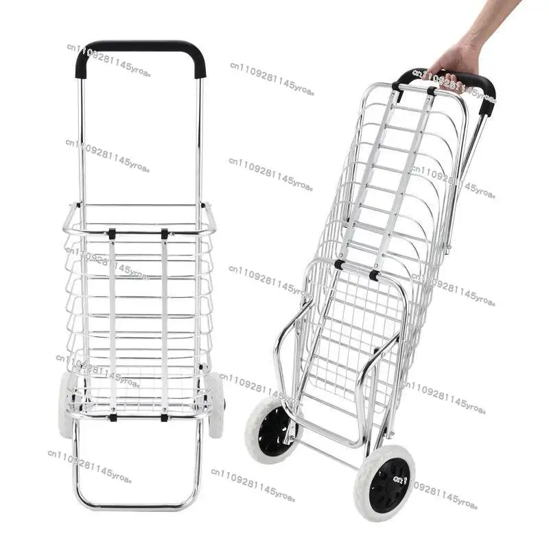 Y Portable Shopping Carts Household Grocery Shopping Carts With Aluminum Alloy Folding Iron Fence Large Capacity Elderly