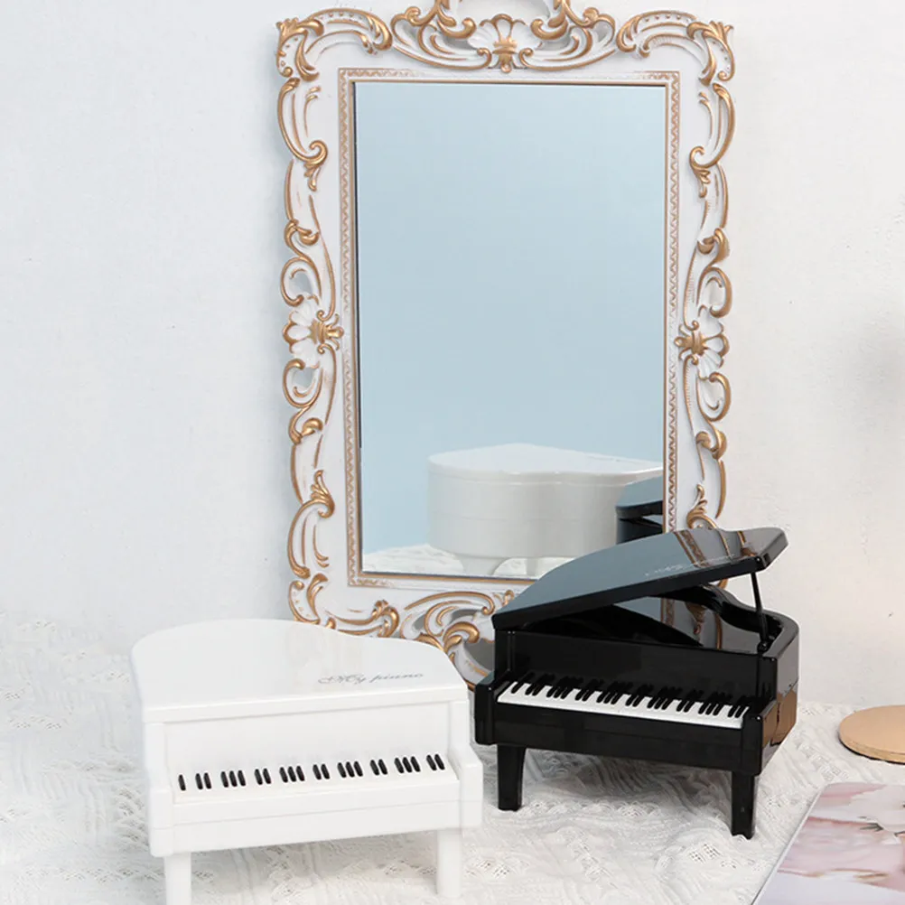

White Mini Piano Ornament Artistic Desktop Decor ABS Material Piano Photography Prop for Home Office Unique Accent