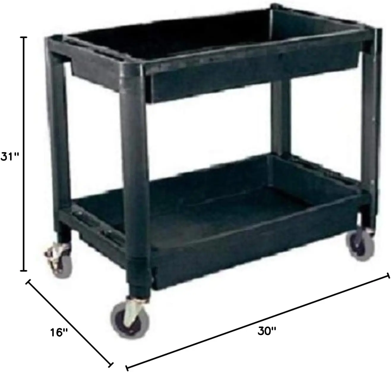 ATD Tools 7016 Carrello multiuso in plastica resistente a 2 ripiani
