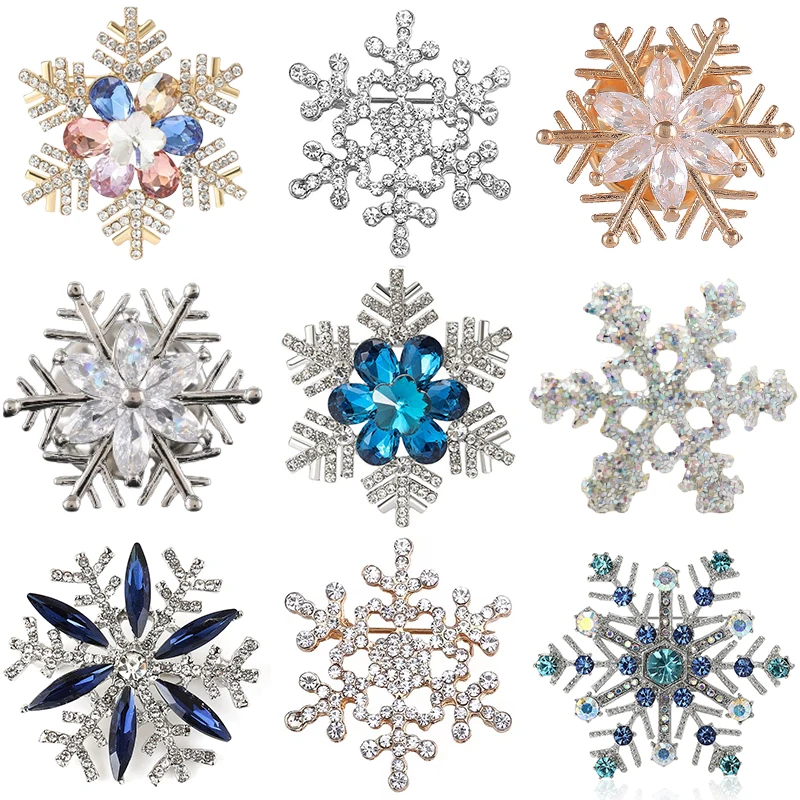 Exquisite Snowflake Brooch for Women Men Fashion Rhinestone Snowflake Brooches Pins Jewelry Accessories Party Gifts 2025