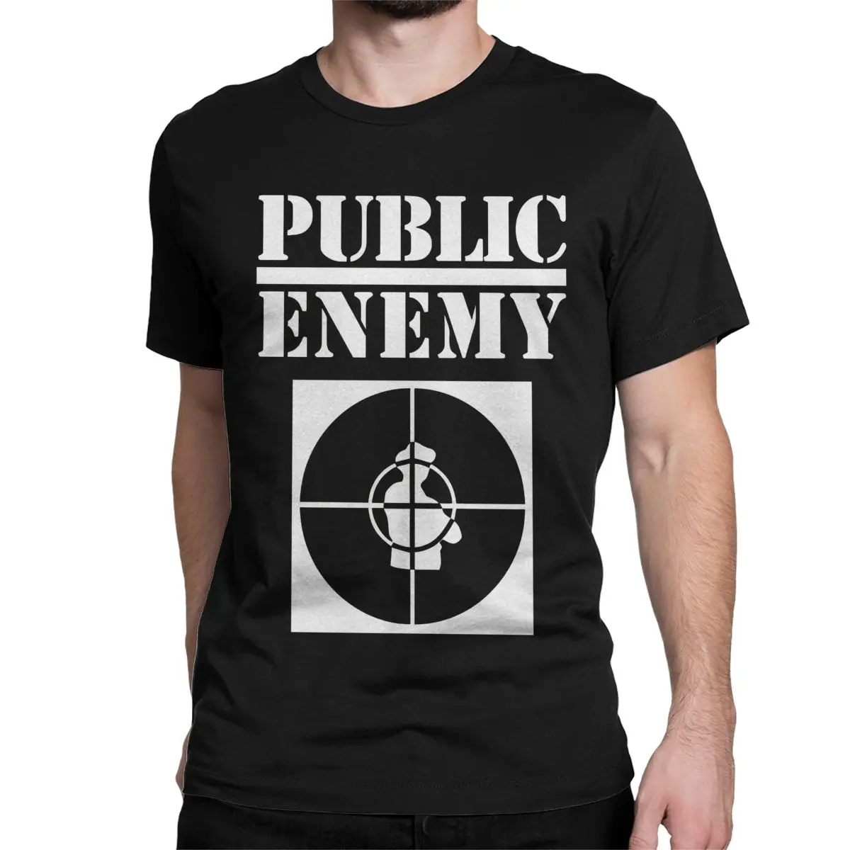 Men Women's Public Enemy T Shirts Rock Rap Music Pure Cotton Tops Humor Short Sleeve Crewneck Tee Shirt Printing T-Shirt