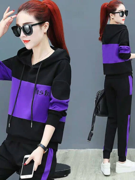 

Loose Casual Women's Sportswear Set Faionable Mom's Spring Autumn Outfit Two-Piece Suit Korean Sle High Waist Long Pants
