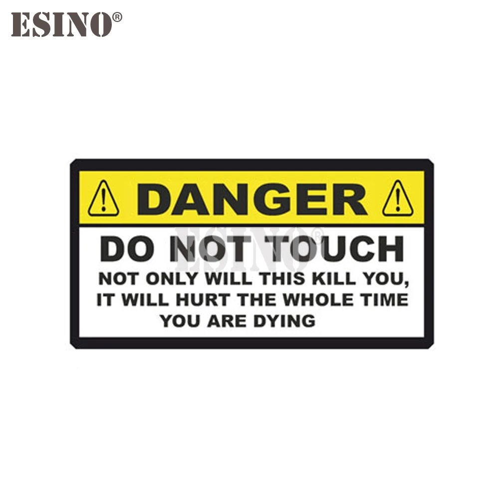 Creative Warning Danger Don't Touch Cartoon PVC  Waterproof Car Body Sticker Pattern Vinyl