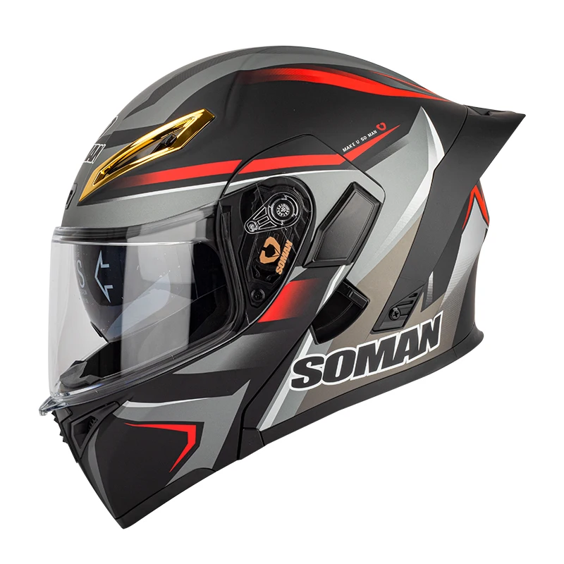 Full Face Helmet for Men Four Seasons Motorcycle Helmet Double Visor Flip up Helmet DOT Approved Cascos Moto Casque