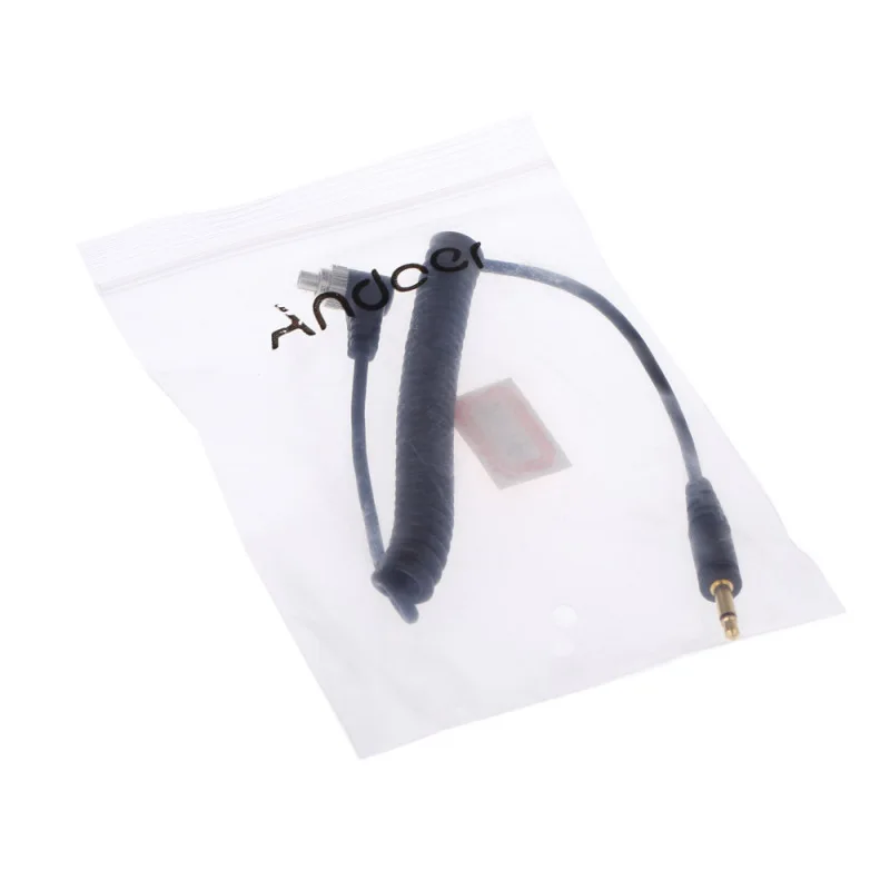 3.5mm Flash Sync Cable Cord with Screw Lock to Male Flash PC for Canon Nikon PIXE Spring PC Sync cord can be extended to 1M