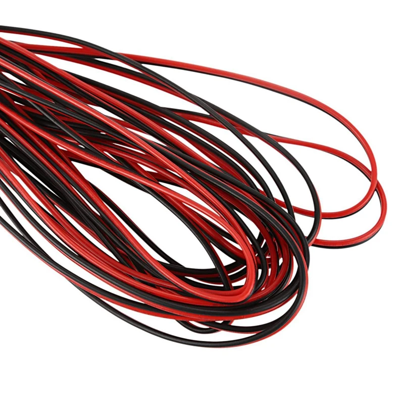 Hot 3X 22 Gauge 15M Red Black Zip Wire AWG Cable Power Ground Stranded Copper Car