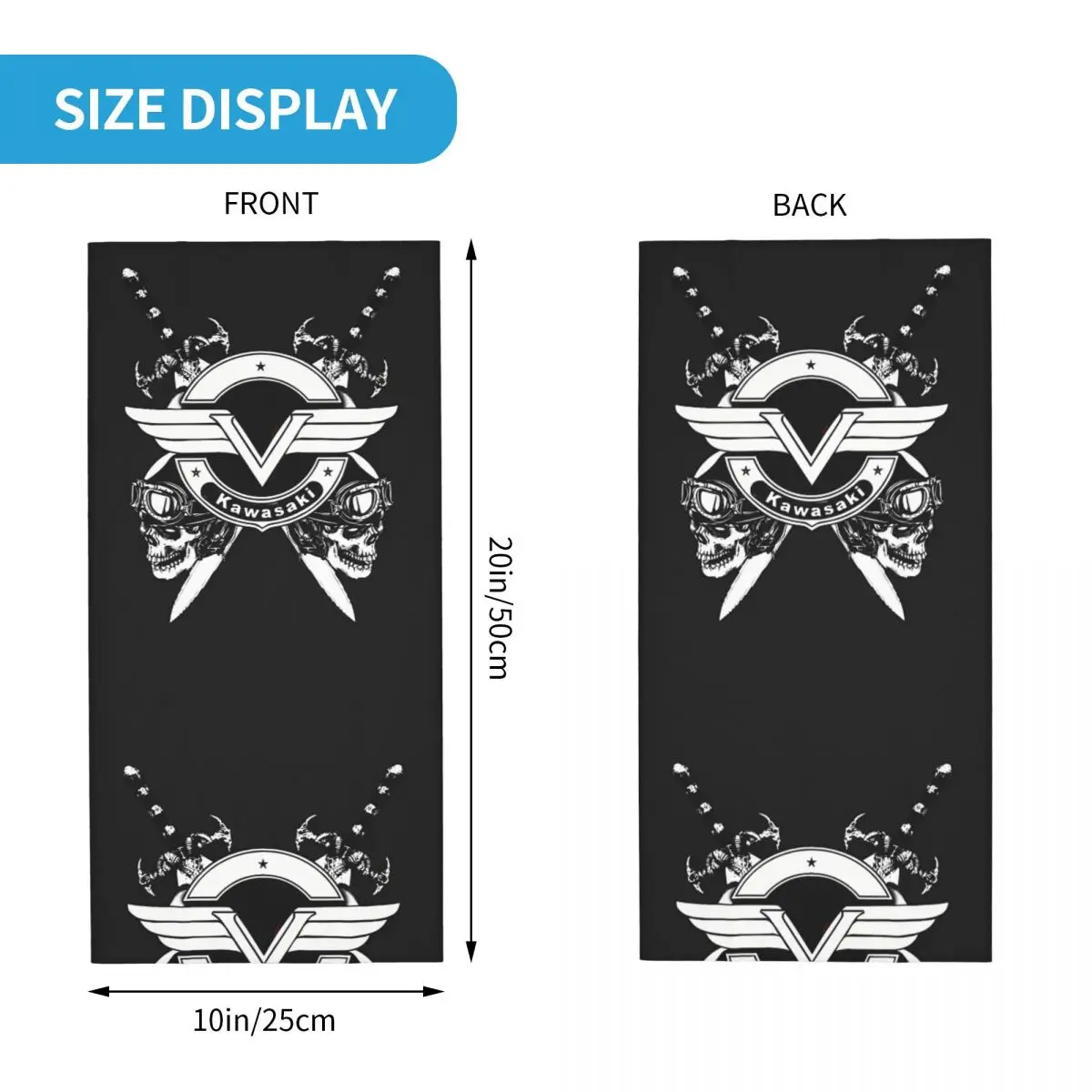 Vulcan Skulls And Swords Kawasakis Bandana Neck Gaiter Printed Motorcycle Club Wrap Scarf Running Unisex Adult Breathable