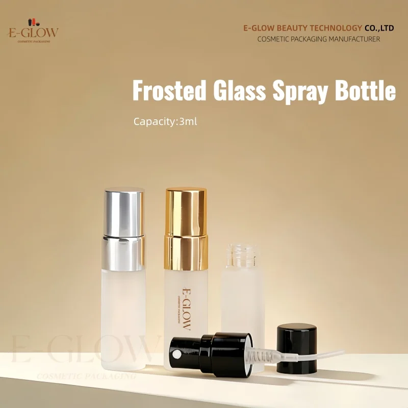 【Logo Custom】100Pcs Customized Empty Glass  Diffuser Perfume Bottle with Paper Box 3ml Frosted Fine Cosmetic Set