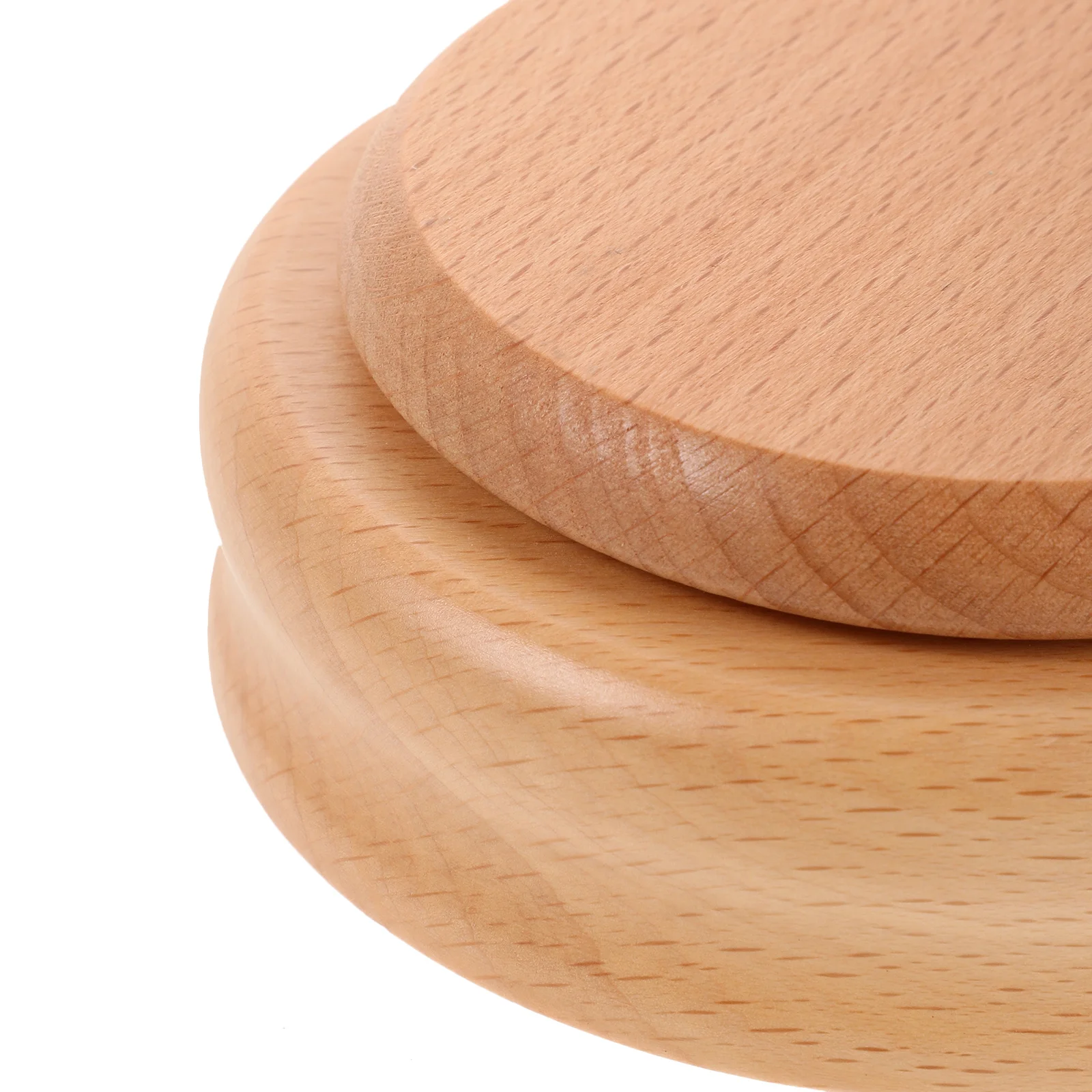 DIY Wooden Music Box Base Round Rotatable Platform 11x11x5cm Smooth Natural for Music Lovers Handmade Projects