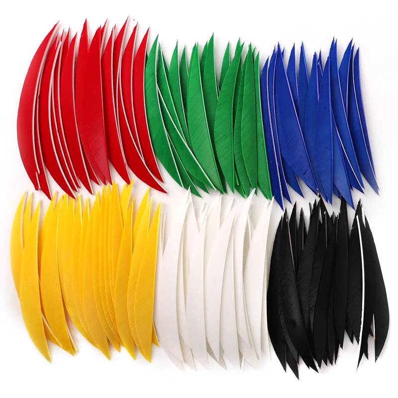 36/50pcs Banana Arrow Feather 5 inches Archery Fletching Arrow Vanes Turkey Feather Arrow Shaft  Natural Feather Hunting
