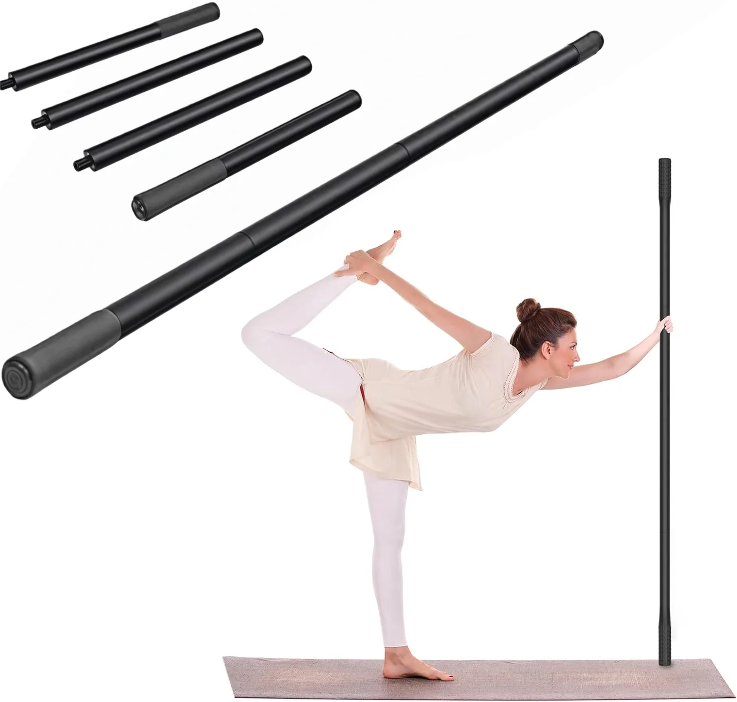 

Палка для йоги, регулируемая мобильная палка для упражнений, растягивания, баланса, универсальная палка для упражнений для фитнеса, реабилитации