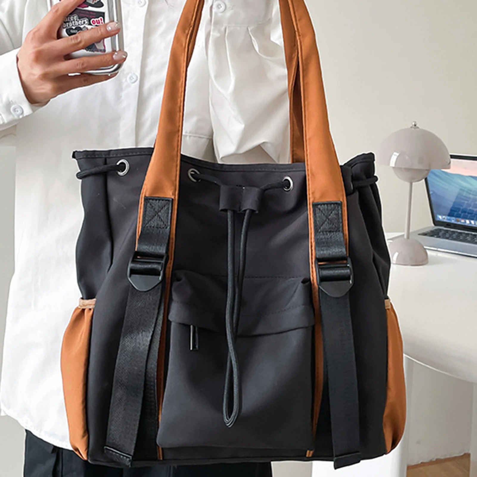 

Женские сумки для покупок, большие вместительные сумки на одно плечо с несколькими карманами, сумка через плечо для ноутбука для школьных путешествий