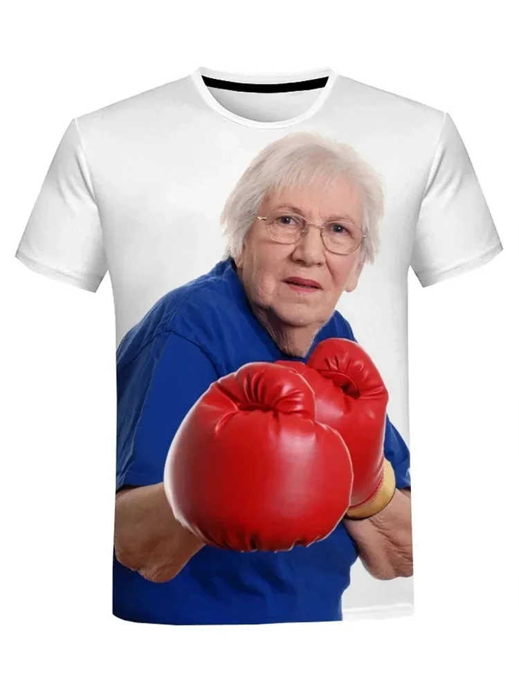 Fashion 3d Print Funny Senior Grandma Graphics Men's T Shirt Summer O-neck Short Sleeve Tees Casual T-Shirt for Men Women Tops