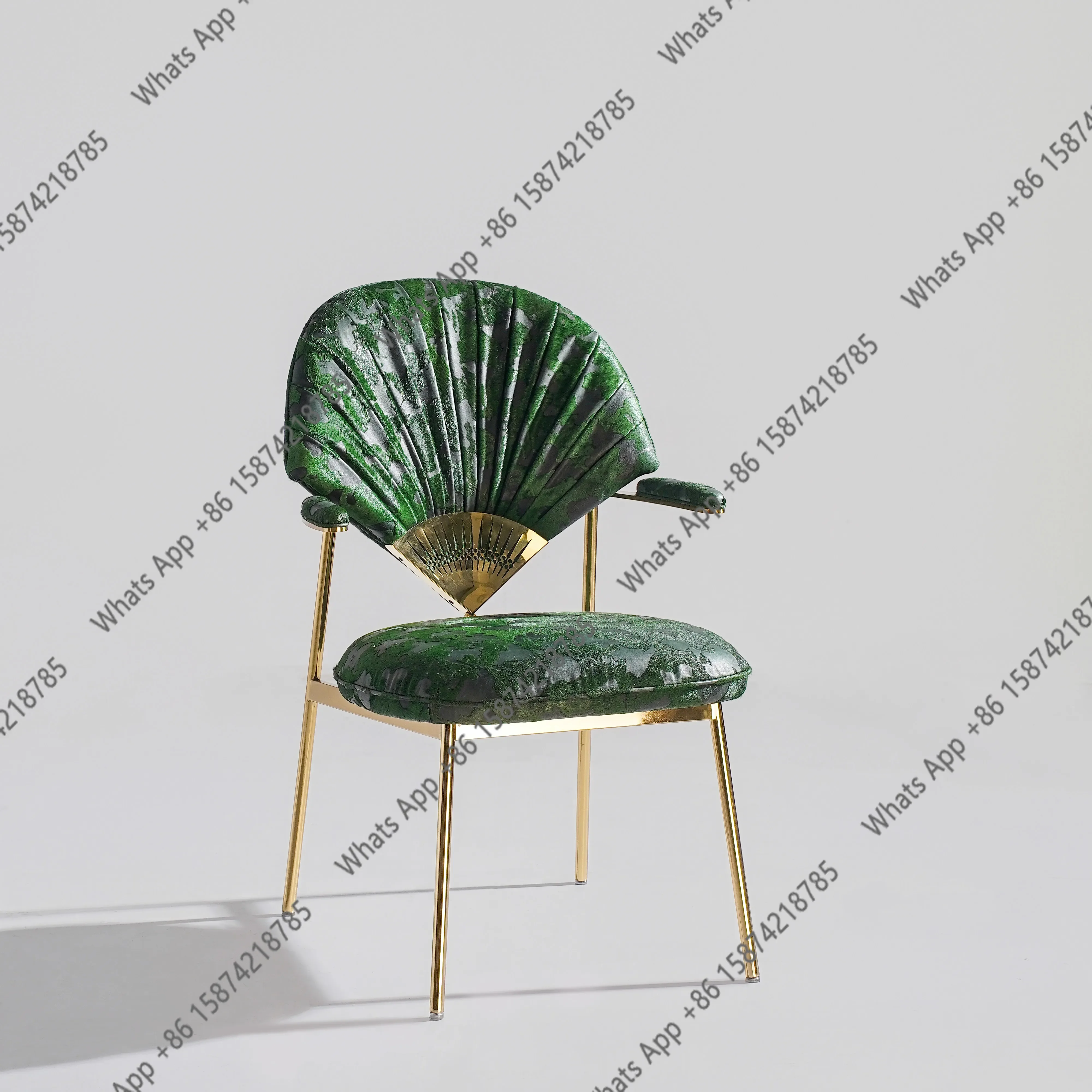 X25 High-end With Armrests Snail Inlay Craft Study Makeup High Back Chair Light Luxury Dining Chair Home