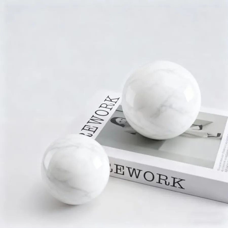 

Набор декоративных сфер из белого натурального мрамора: тяжелые цельные каменные шары для домашнего декора, спальни, прихожей, отеля, столовой, украшения столешниц