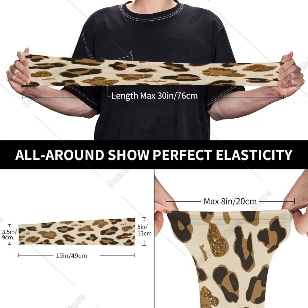 Animal leopardo impressão adulto gelo seda resfriamento braço capa proteção e dedo buraco resfriamento braço capa leve