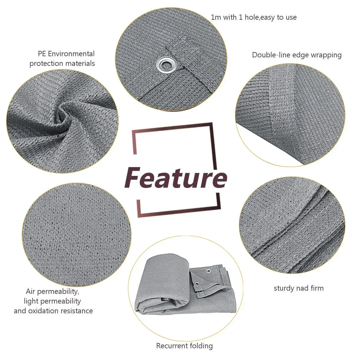 Anti-UV Sunshade Net 2x2M Car Cover Outdoor Garden Sunblock Shade Cloth Net PE Balcony Privacy Screen Plant Greenhouse Cover