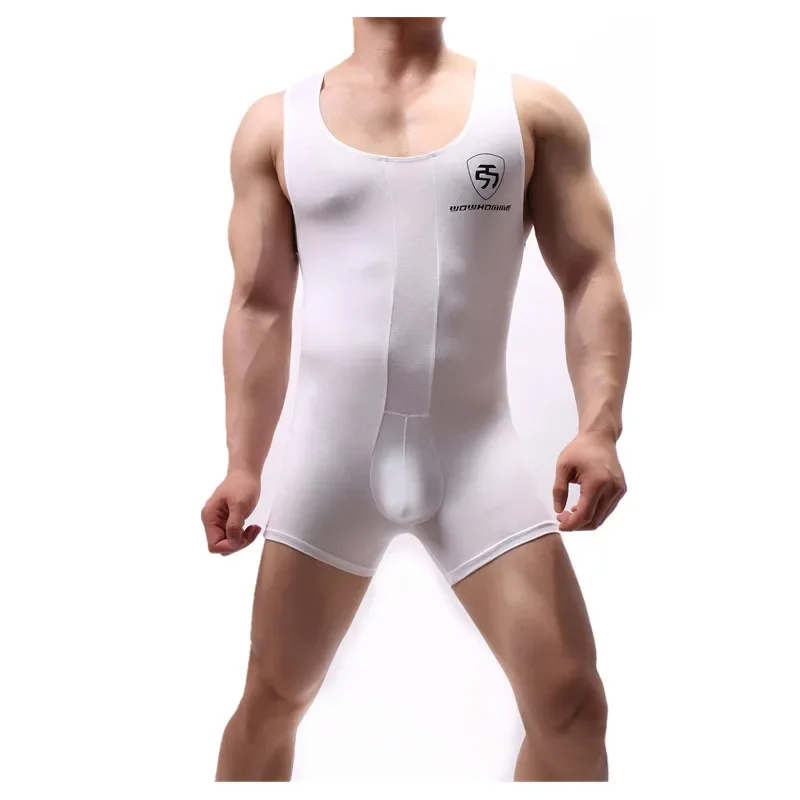 Sexy Männer Unterhemden Wrestling Singlet Einteiliges Trikot Sport Männer Bodysuit Nahtlose Overall Boxershorts Unterwäsche Ausbuchtung Beutel