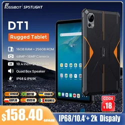 FOSSiBOT DT1 tableta Android 13 pantalla FHD + 2K de 10,4 pulgadas 8GB 256GB 11000mAh 18W carga rápida 48MP cámara tableta robusta