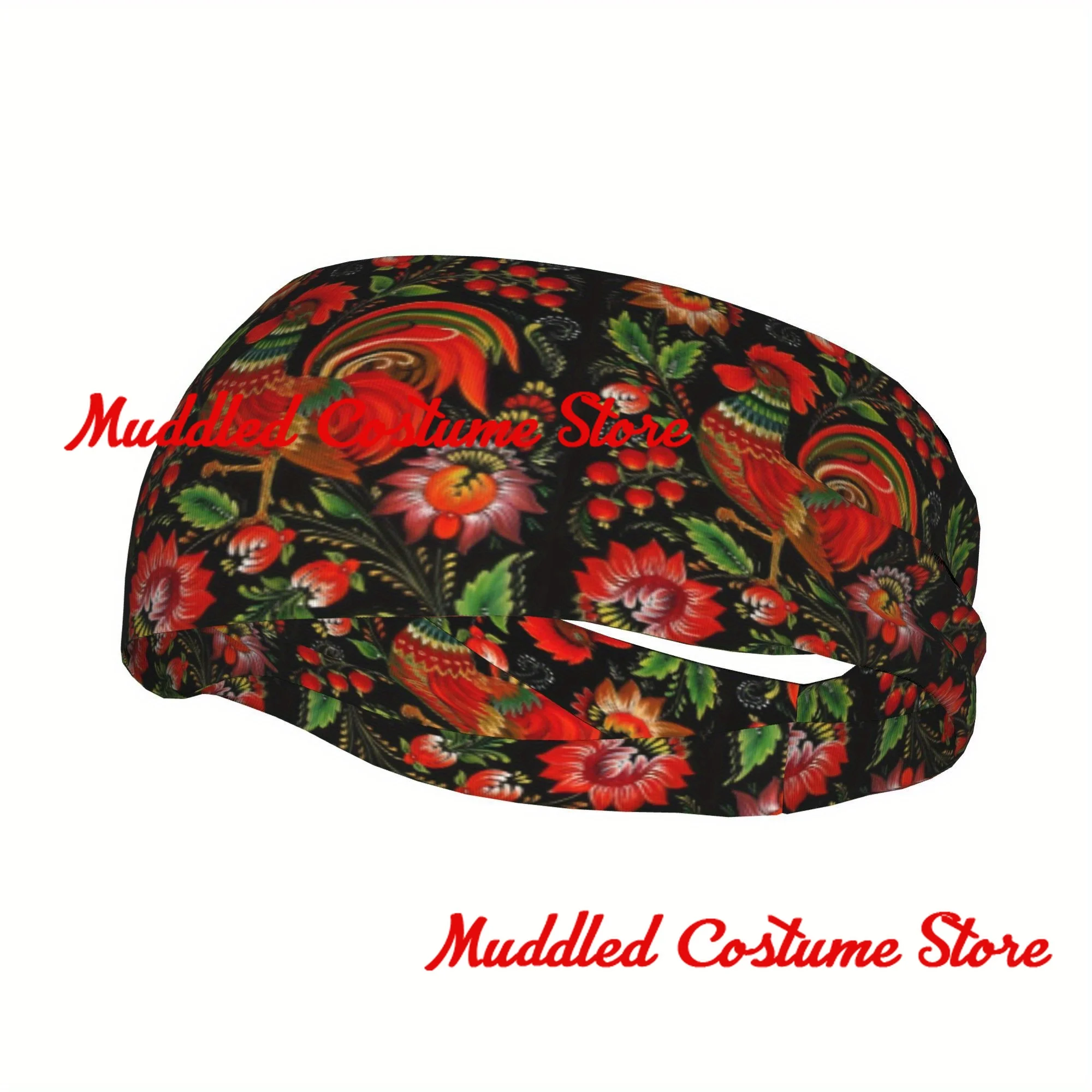 

Спортивная повязка на голову с цветочной курицей, повязка на голову, повязки на голову, впитывающие пот повязки на голову, подходят для бега, йоги, фитнеса, футбола