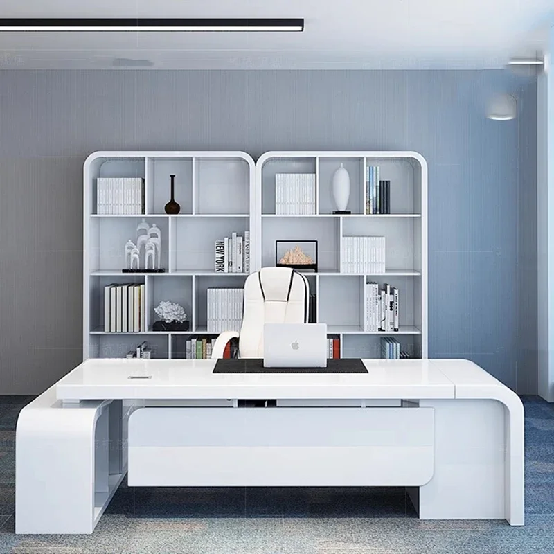 a*-White Adjustable Office Desk Standing Study Computer Lshaped Office Desk Standing Space Saving Meuble Bureau Home Furniture^