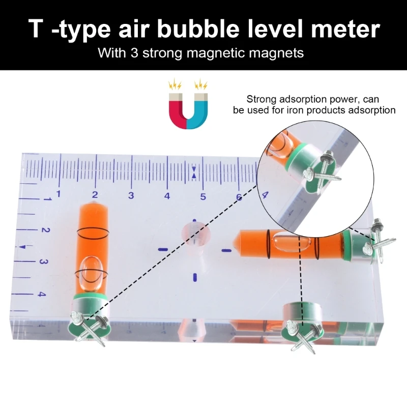 High Precisions Clear Leveling Tool with Orange Liquid Multifunctional Horizontal & Vertical Measure for Accurate Measurement