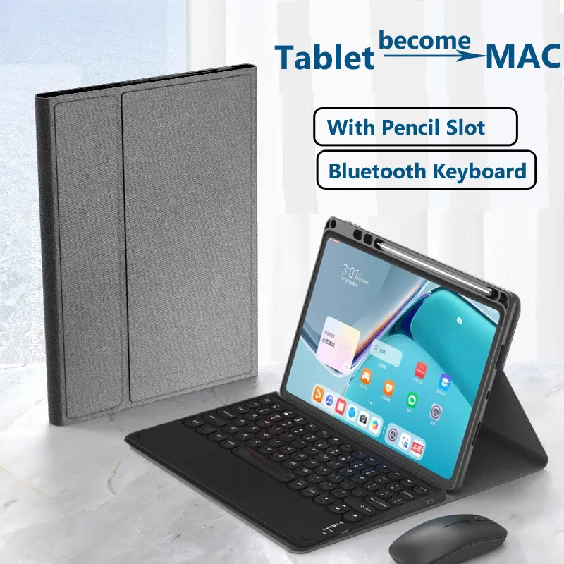 

Trackpad Keyboard for Huawei Matepad 11.5 Inch 2025 BTKR-W00 SE 11 11.5 S 2024 Air 11.5Inch Pro 11 10.4 Inch Soft Leather Case
