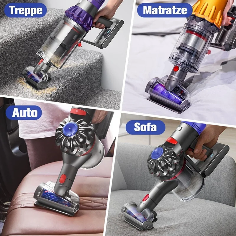 Mini testina motorizzata anti-groviglio per Dyson V7 V8 V10 V11 V15 Accessori per aspirapolvere Spazzola per acari per divani Letti Seggiolini auto