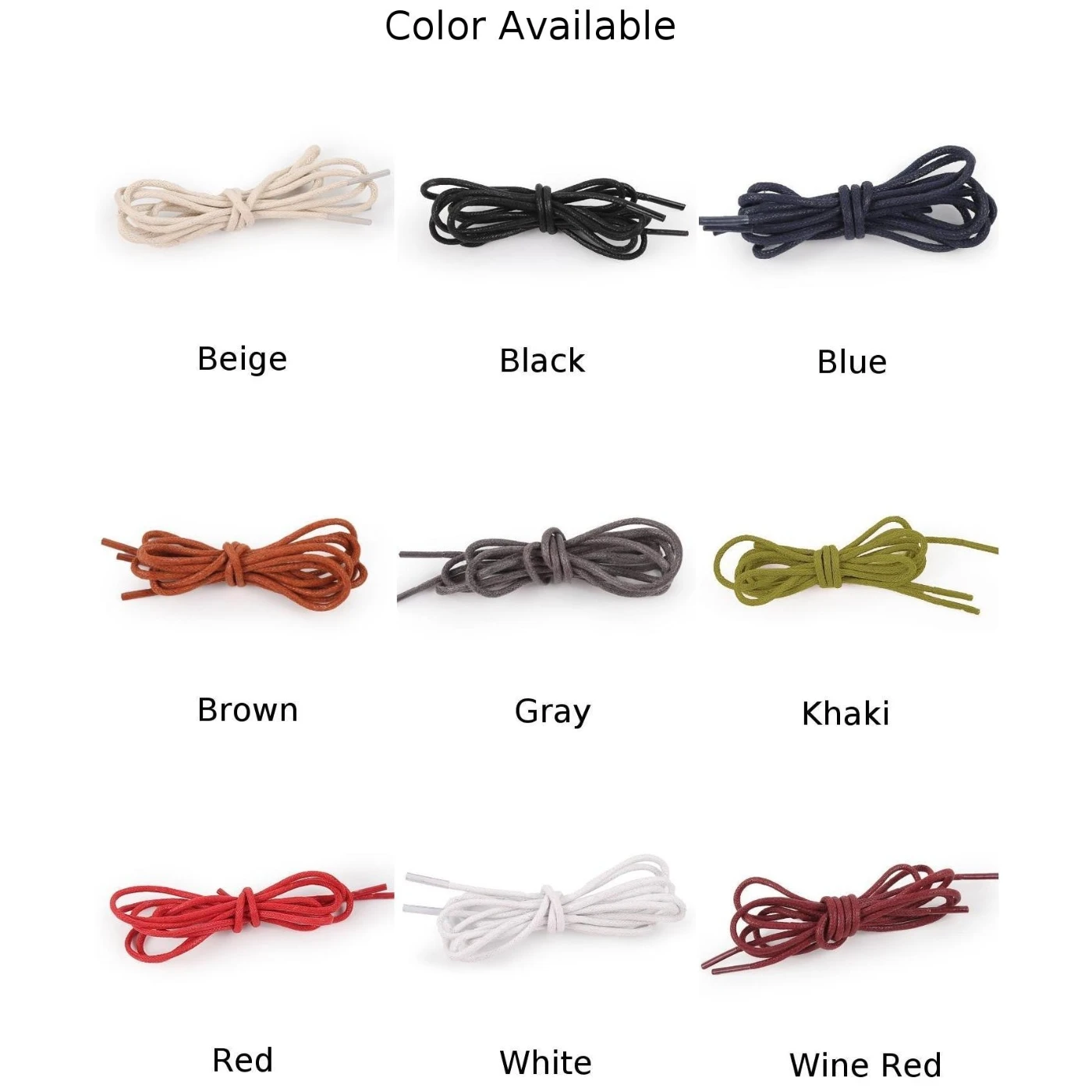 Round Waxed Solid Color Shoelaces Shoes Strings Boot Sport Shoe Laces Cord