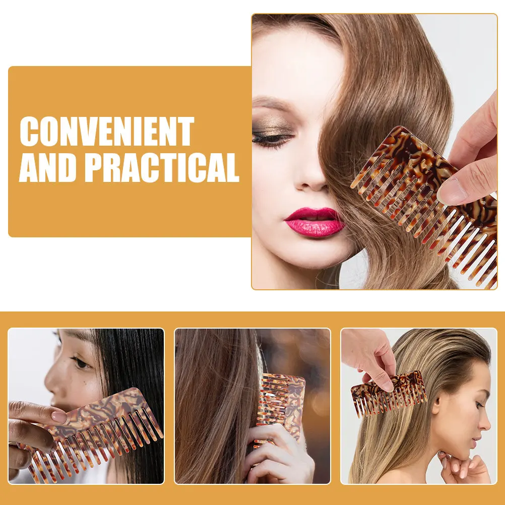 Anti Static Hair Combs 2 Pack Acetate Detangling Comb for Curly Hair Shower Styling Travel