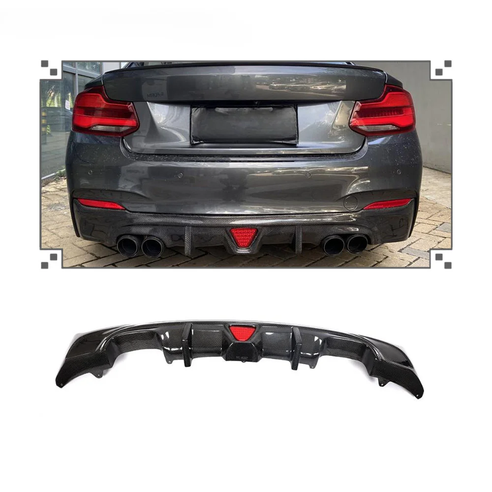 Carbon Fiber F22 Rear Bumper Lip Diffuser Quad Pipes for BMW M235i M240i M Sport Coupe 2-Door 2014-2019