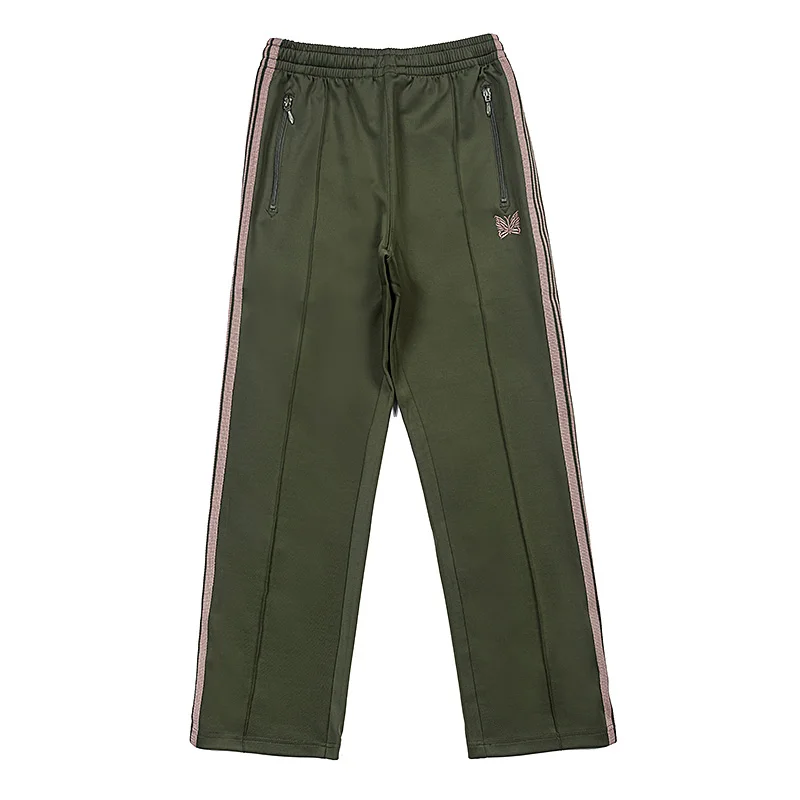 Military Green Logo Embroidery Side Edge Weaving Casual Pants Men Woman Straight Cylinder Versatile Wide Legs Trousers