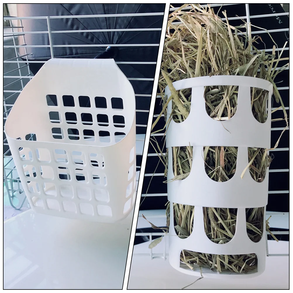 

2Pcs Rabbit Hay Holder Anti-Waste Hollow Design Plastic Feeder Basket Sturdy Hanging Cage Feeder Long-Lasting Small Pet Tool