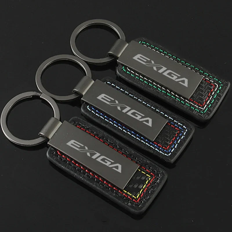 Car KeyChain Leather Rope Buckle Key Chain Key Rings For Subaru EXIGA Badge 2023 2024 Keyrings Gifts  Men Women Key Accessory