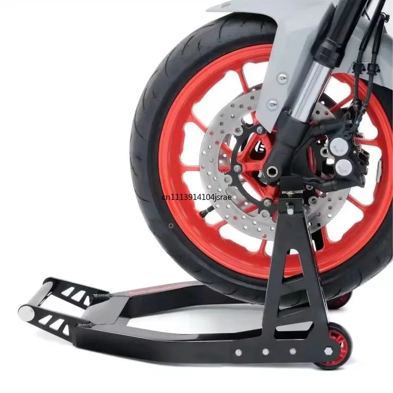 Aluminum Alloy Motorcycle Front & Rear Wheel Paddock Lift Stand, 450Kg Load Capacity, Universal Tire Repair Support Tool