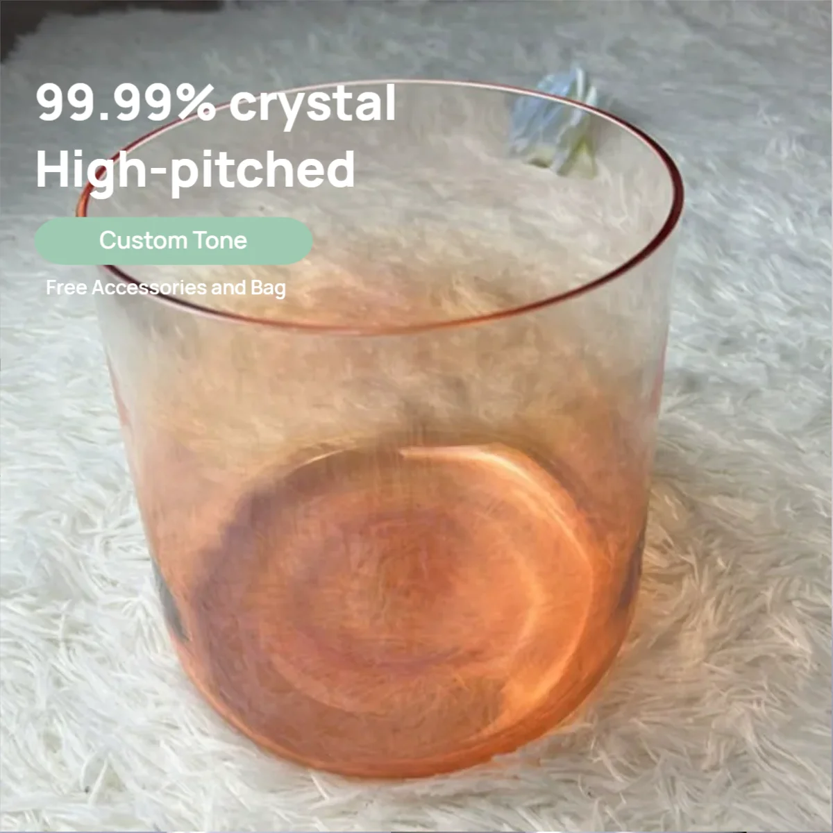 

Clear Quartz Singing Bowl Colorful Gradient Crystal Bowl Professional Grade for Mindfulness Practice