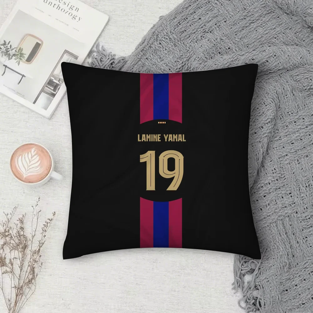 L-Lamine FootballStar y-Yamal 27 Pillow Case Square Double-Sided Printing Short Plush Sofa Cushion Cover Bedroom Bedside Pillow