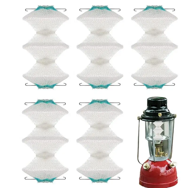 5Pcs Gas Lamps Gauze Lantern Mantles Kerosene Gas Lamp Cover Durable Gauze Mesh Camping Lamp Pressure Lamp Mantles Spare Parts