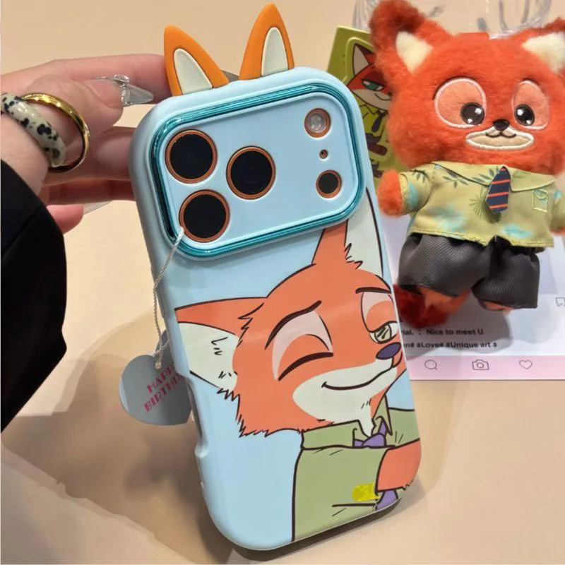 

Suitable for Iphone Zootopia Nick Judy Cartoon Phone Case Soft Silicone Shockproof Cover Fashion Protective Shell for Daily Use