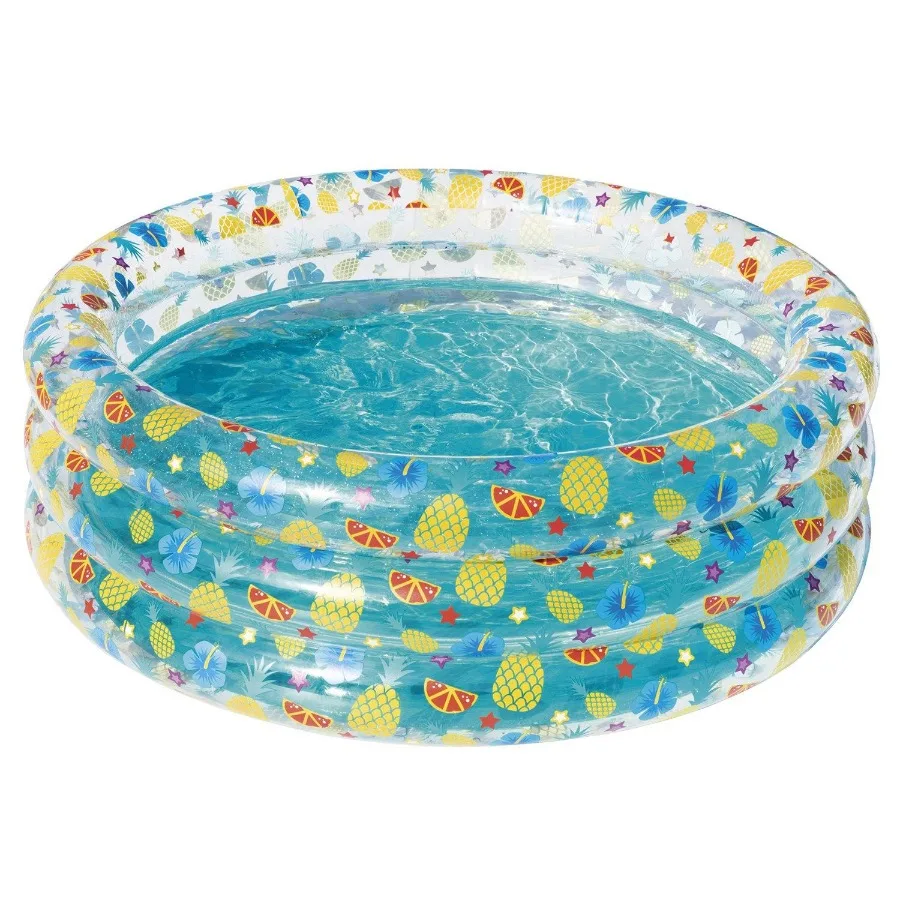 

59x21in Inflatable Swimming Pool Blow Up Family Pool For 3 Foldable Swim Ball Pool Center