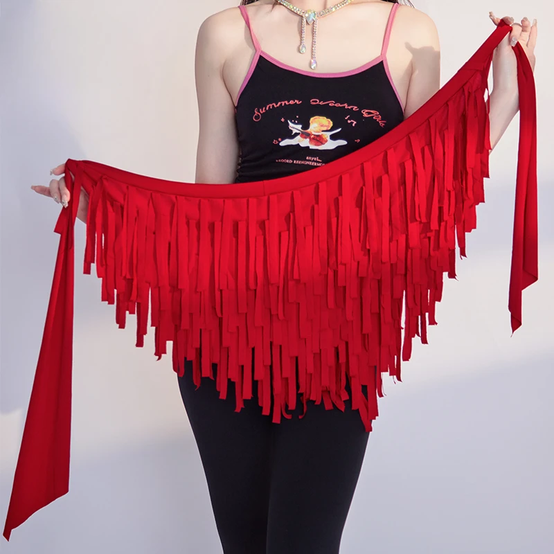 Original New Belly Dance Waist Towel Tassel Triangle Oriental Dance Practice Hip Towel Belt Waist Chain Girl Solo Drum Dance