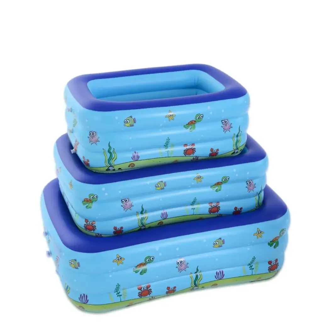 Bañera inflable Rectangular para bebé, piscina portátil de tamaño completo para familia y niños, novedad